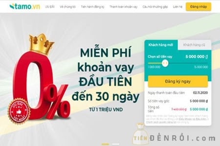 Tamo - App vay tiền online ưu đãi hấp dẫn