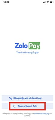 Đăng nhập bằng tài khoản Zalo